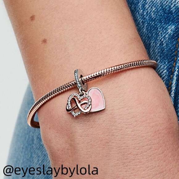 Pandora Sparkling Infinity Heart Dangle Charm - Picture 2 of 7